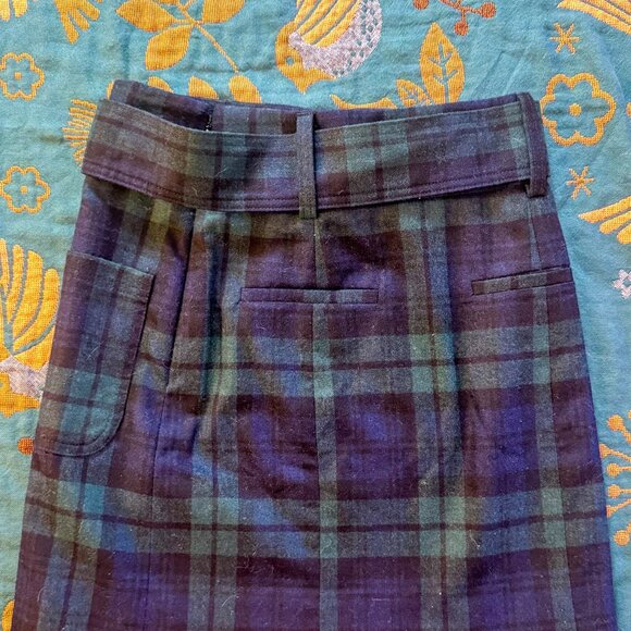 SEZANE - Gillie Wool Skirt in Navy Tartan (xs) - Picture 5 of 7